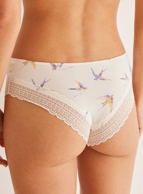 Imagen 2 del producto Calzón Brasileño Ancho Encaje Pájaros