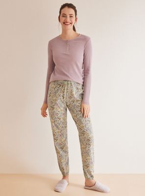 Polera Panadera Manga Larga Morada Algodón