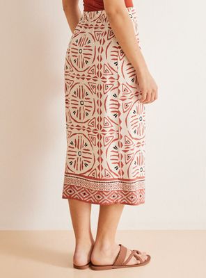 Imagen 2 del producto Falda Pareo Midi Estampado Étnico