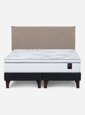 Imagen 2 del producto Cama Europea Art 4 2 Plazas Base Dividida + Respaldo Maurice Beige