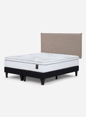 Imagen 1 del producto Cama Europea Art 4 2 Plazas Base Dividida + Respaldo Maurice Beige