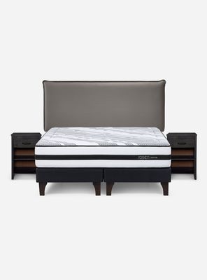 Imagen 2 del producto Cama Europea Driven 2 Plazas Base Dividida + Set Muebles Maurice Gris