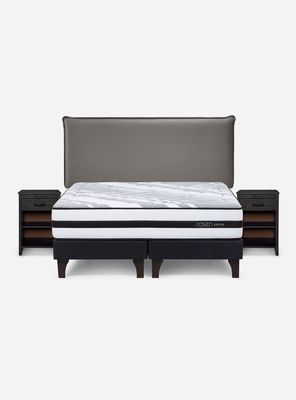 Imagen 2 del producto Cama Europea Driven King + Respaldo + Veladores Maurice Gris