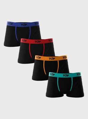 Pack 4 Bóxer Corto Algodón