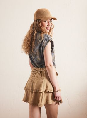 Imagen 2 del producto Falda con Detalles de Broderie y Procesada