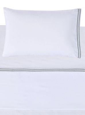 Sábanas 1 Plaza Bordada Blanco