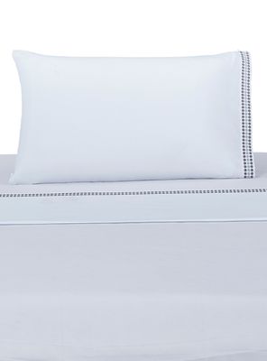 Sábanas 1.5 Plazas Bordada Blanca