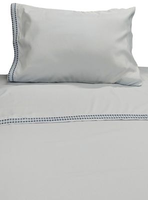 Sábanas 1.5 Plazas Bordada Celeste