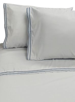 Sábanas King Bordada Celeste