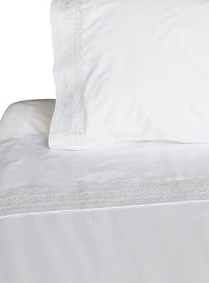 Sábanas  1.5 Plazas 180 Hilos Broderie Blanco