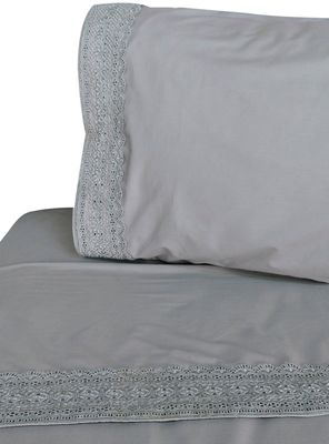 Sábanas  1.5 Plazas 180 Hilos Broderie Gris