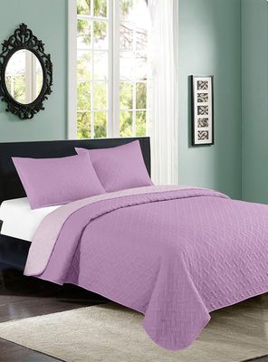 Quilt Bicolor King Plazas Morado
