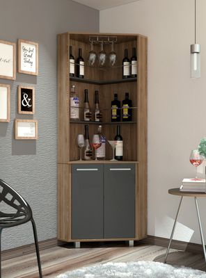 Bar Alto Esquinero Carmenere Miel Plomo TuHome