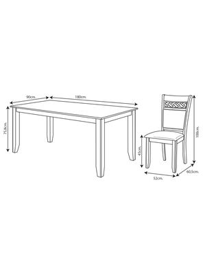 Imagen 2 del producto Juego Comedor + 6 Sillas Johor