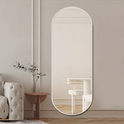 Imagen 2 del producto Espejo Pie Ovalado Plateado 40x130 cm