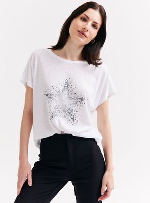 Polera con Estampado de Tachitas