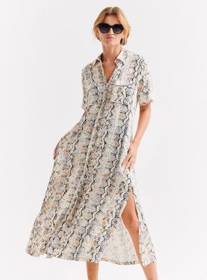 Vestido Camisero Largo Estampado