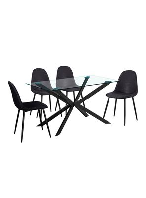 Imagen 1 del producto Juego de Comedor Belén Vidrio + 4 Sillas Idetex