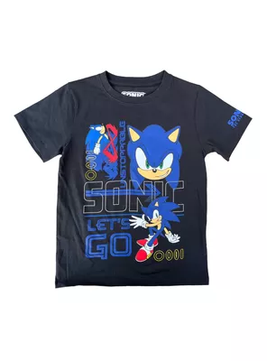 Polera Manga Corta Niño Let's Go Sonic