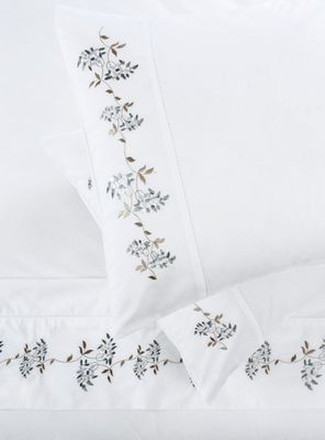 Sábanas Nina Herrera 2 Plazas 220 Hilos Enredadera Azul