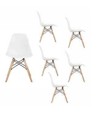 Kit 6 Sillas Badem Blanca