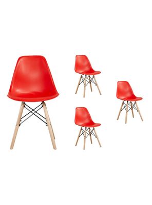 Kit 4 Sillas Badem Rojo