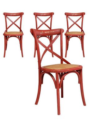 Kit 4 Sillas Retro Rojo
