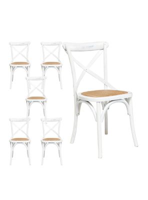 Kit 6 Sillas Retro Blanca