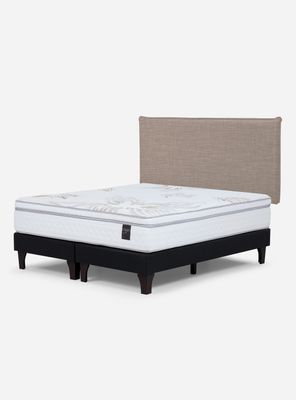 Cama Europea Art 4 King + Respaldo Mauri