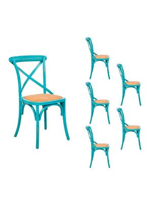 Set 6 Sillas Retro Turquesa