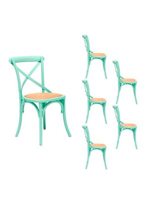Set 6 Sillas Retro Verde Agua