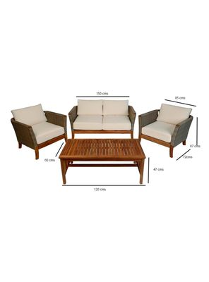 Imagen 2 del producto Juego de Terraza Rio 4 Piezas Beige Café