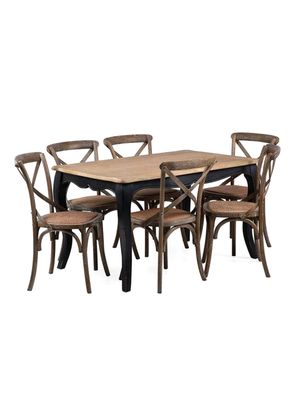 Comedor Vittoria Negro 6 Sillas Albayalde