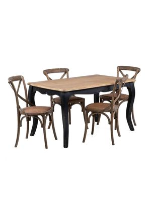 Comedor Vittoria Negro 4 Sillas Albayalde