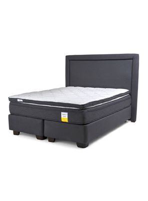 Cama Americana 2 Plazas Base Dividida Plus + Topper + Respaldo