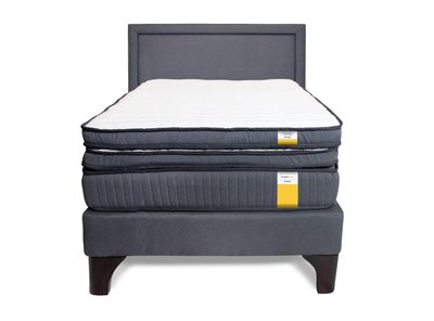 Cama Europea 1 Plaza Plus + Topper + Respaldo
