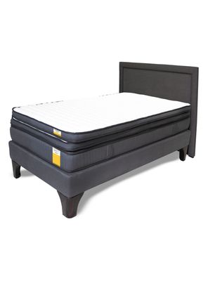Cama Europea 1.5 Plazas + Topper + Respaldo