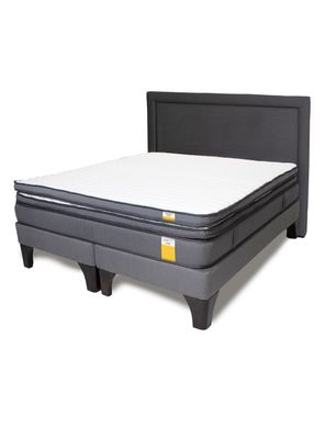 Cama Europea 2 Plazas Base Dividida Plus + Topper + Respaldo