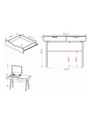 Imagen 2 del producto Tocador Espejo Organizador PE MDP Blanco