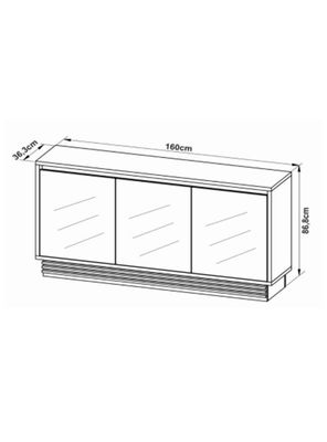 Imagen 2 del producto Bar Buffet 1 Cajón 3 Puertas Espejo