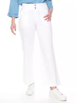 Pantalón Crop Cargo Tiro Alto Pretina con 2 Botones