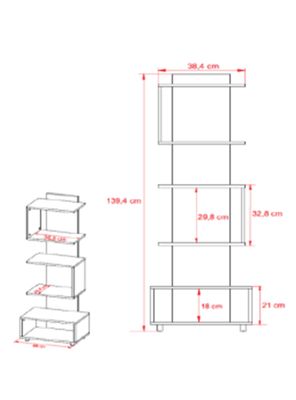 Imagen 2 del producto Estante Librero Alto con Repisas Corchetes E