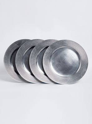 Set de 4 Platos Base Gris