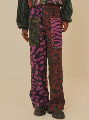Pantalón de Algodón Mix Animal Print