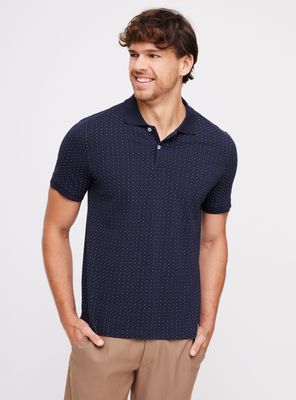 Polera Manga Corta Cuello Polo Pique Print