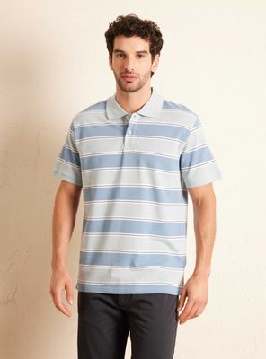 Polera Manga Corta Piqué Rayas