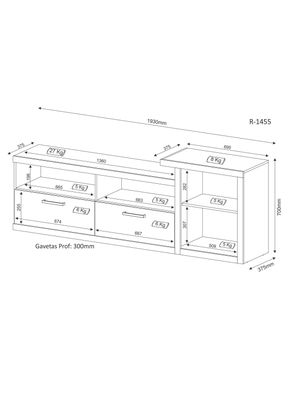 Imagen 2 del producto Rack Tecnomobili TV 55"" Asimétrico