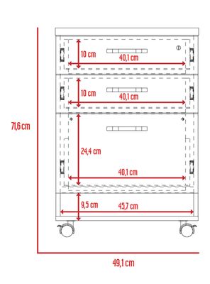 Imagen 2 del producto Archivador 3 Cajones Bajo Home Office Negro Soft-Coñac