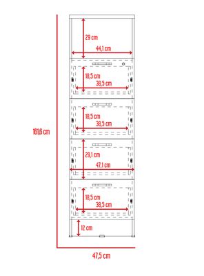 Imagen 2 del producto Archivador 4 Cajones Alto + 1 Repisa Home Office