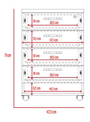 Imagen 2 del producto Archivador 4 Cajones Bajo Home Office Negro Soft-Coñac